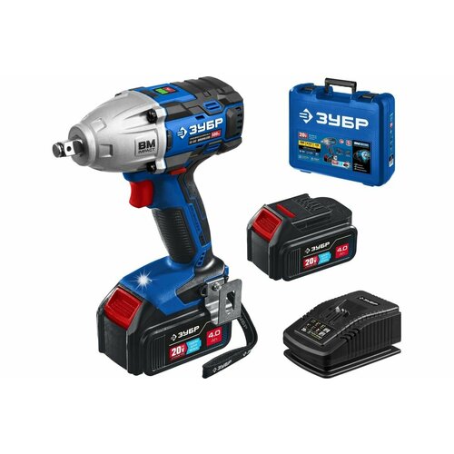 Бесщеточный гайковерт ЗУБР Т7 Профессионал 20 В 500 Нм 2 АКБ 4 Ач в кейсе 31230₽