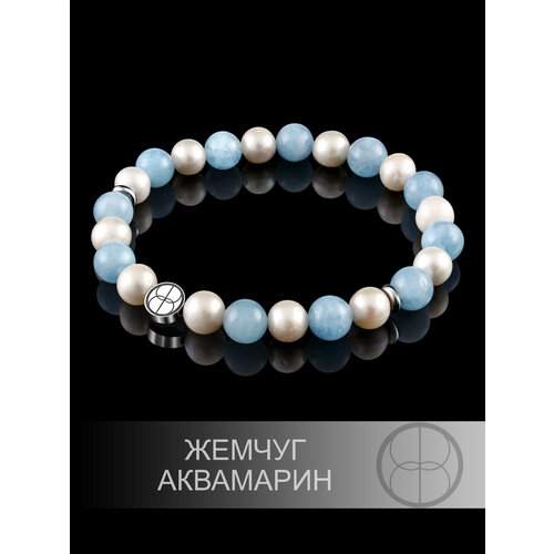 фото Браслет erro, жемчуг культивированный, аквамарин, голубой, бежевый