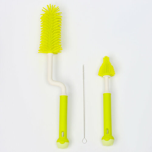 Набор ёршиков для бутылочек и сосок 3 шт цвет зелёный 778₽