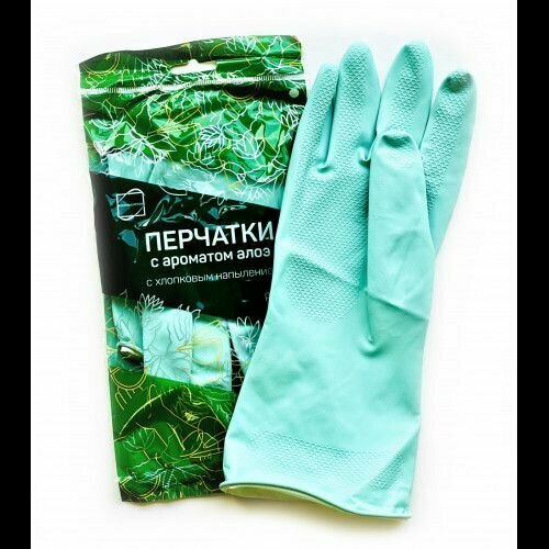 фото Перчатки хозяйственные АлоЭ резиновые L особо прочные, 2 пары