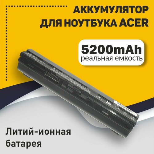 Аккумуляторная батарея для ноутбука Acer Aspire V5-171-6860 5200mAh OEM черная аккумулятор для ноутбука acer al12b32 al12b72 al12x32 11 1v 5200mah код mb008151