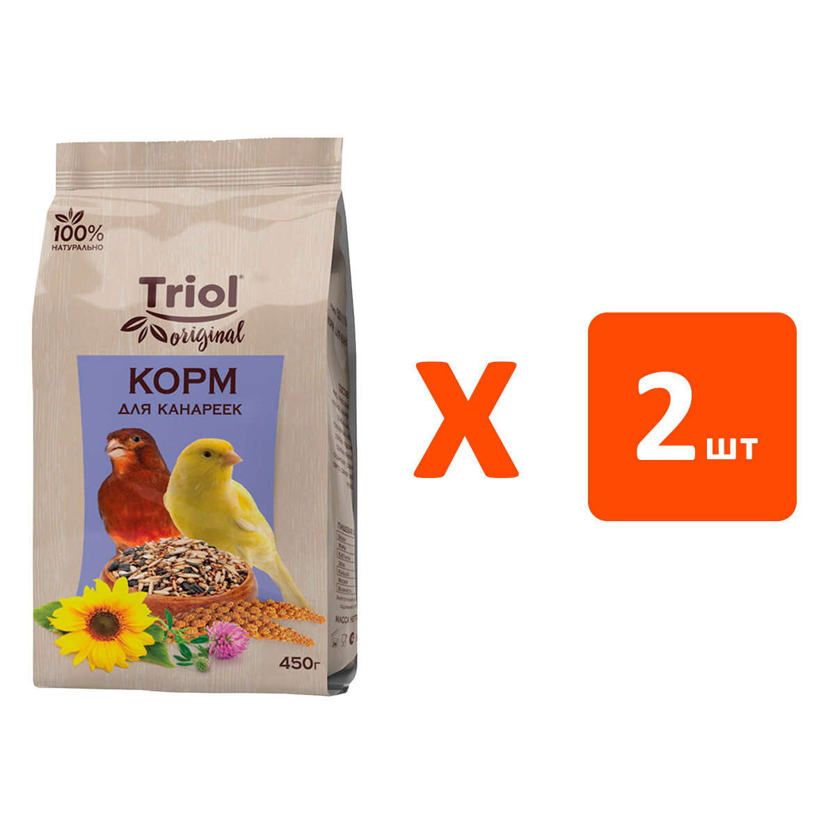 TRIOL ORIGINAL корм для канареек (450 гр х 2 шт)