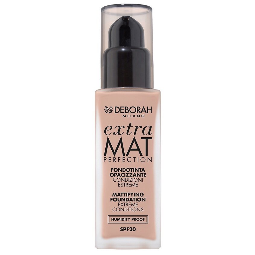 Тональная основа матирующая, Deborah Milano, FORMULA PURA EXTRA MAT FOUNDATION, тон 01 белоснежный, 30 мл