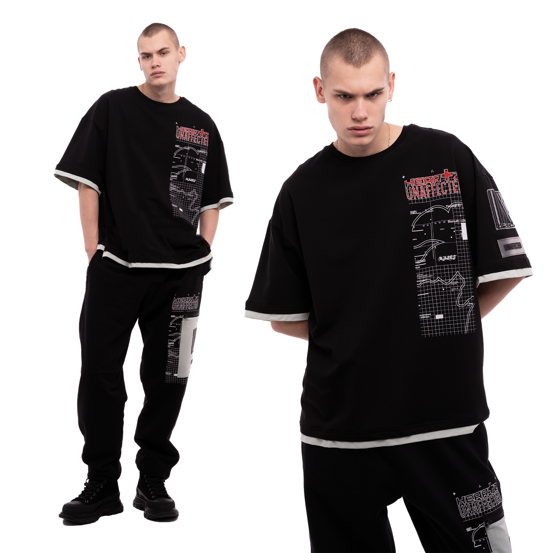 Футболка HEARTZ Heartz x Unaffected, 1 шт., размер M, черный — фото 1