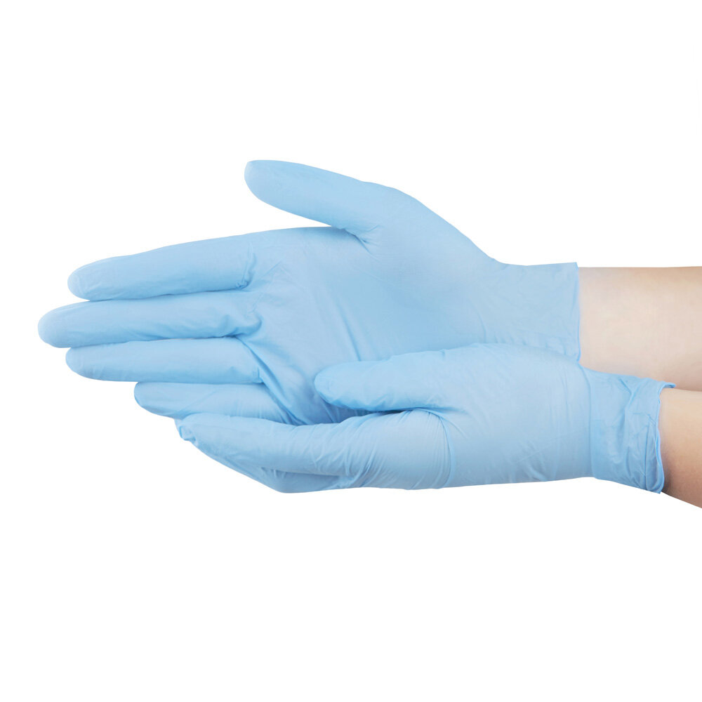 Перчатки медицинские нитриловые BI-SAFE (голубые) 7 гр S (50 пар в упаковке)