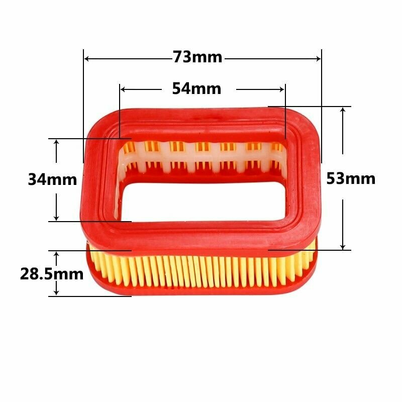 Фильтр воздушный для китайской бензопилы 5200-5800 см куб. прямоугольный, размеры;82х53х25,5