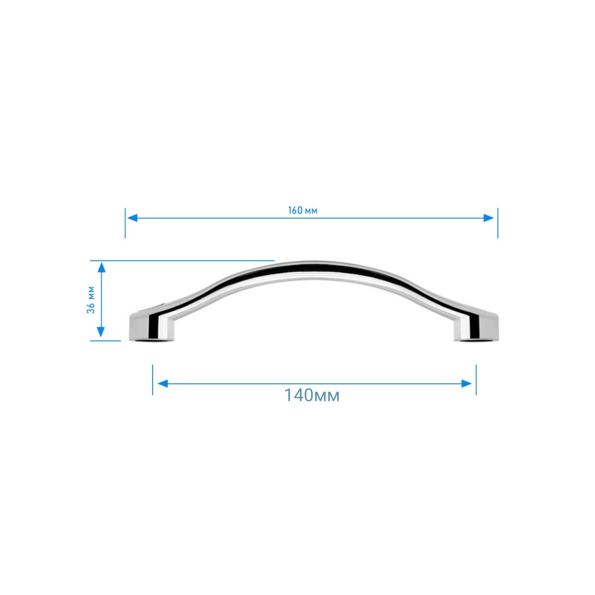 Ручки для дверцы в душевой кабине 140мм. Пластик, цвет хром