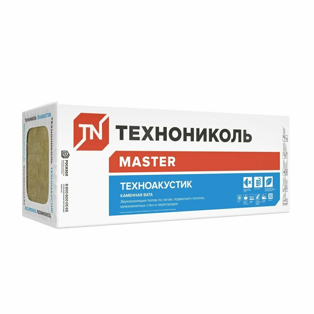 Шумоизоляция Технониколь Техноакустик 50х600х1200 мм 8,64 кв. м