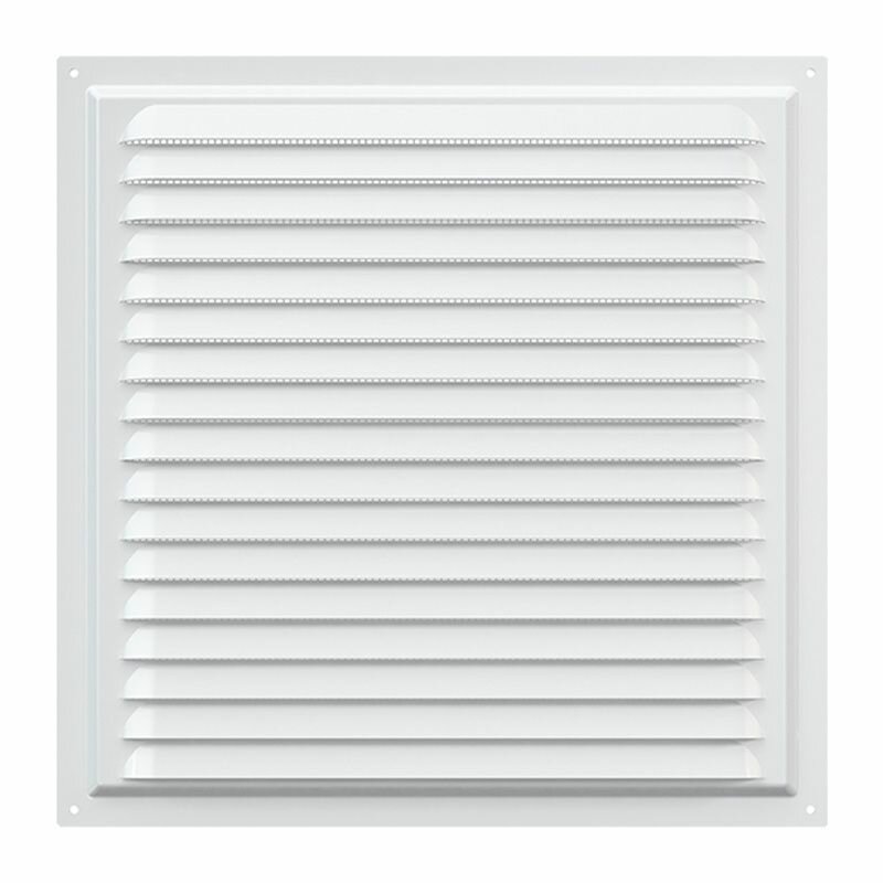 Решетка Era МЭ 300х300 мм с москит. сеткой металл белая