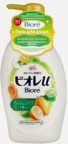 Изображение товара Kao Biore u Гель для душа с низким Ph уровнем и ароматом Бодрящего цитруса 480 мл