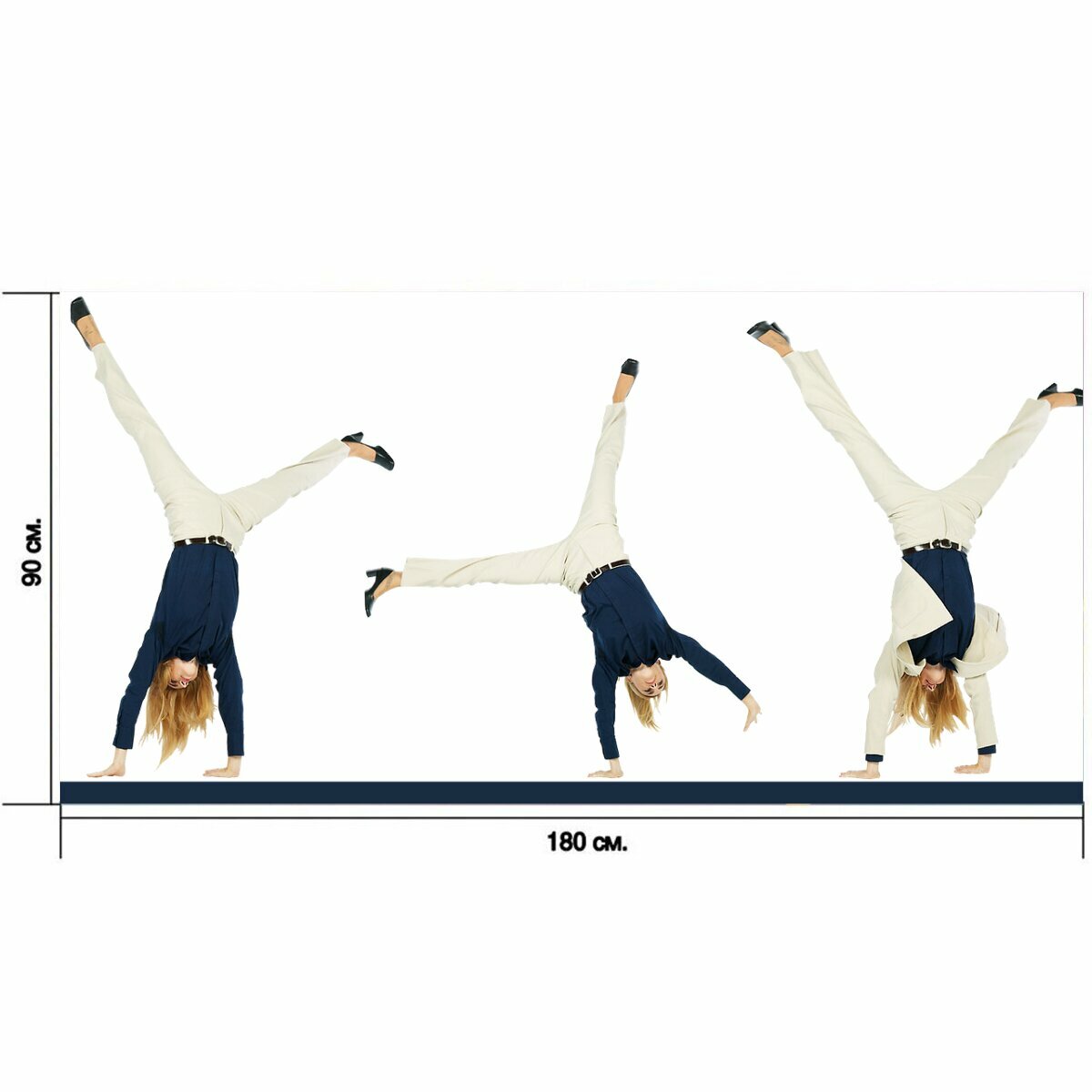 Большой постер "Гимнастка, женщина, фитнес" 180 x 90 см. для интерьера
