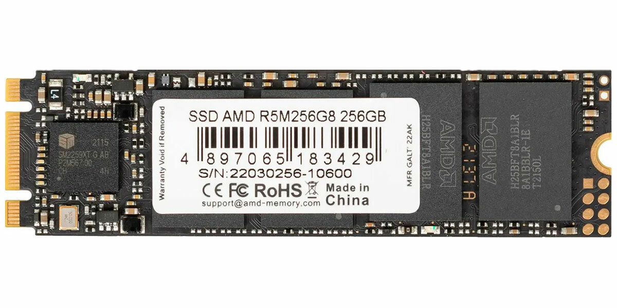 SSD накопитель AMD R5 Series M.2 256 Гб SATA III 3D TLC (R5M256G8) — фото 1