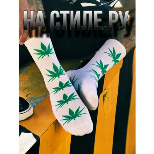 фото Носки , 2 пары, 2 уп., размер one size 41-47, белый, черный на стиле.ру