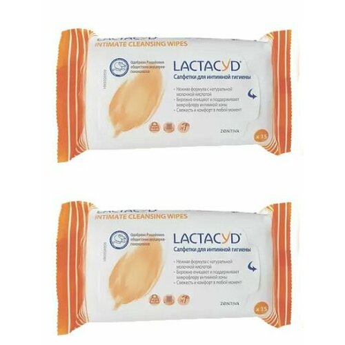Lactacyd салфетки для интимной гигиены, new, 15 шт - 2 уп.