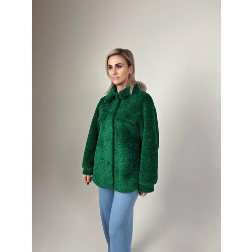 Куртка Maria Terra, размер 46, зеленый полушубок maria terra размер 46 серый