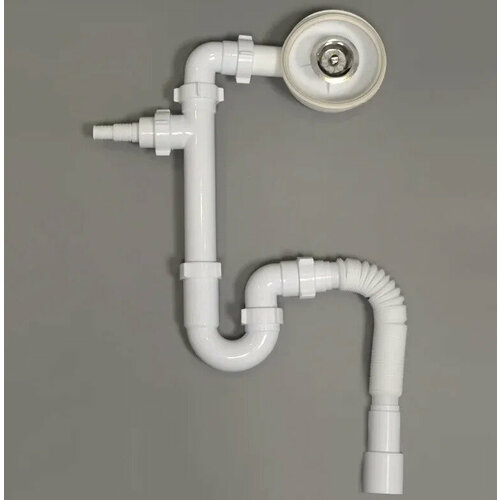 Сифон для раковины под стиральную машинку Пилот с выпуском плоский d 40 мм 2010₽