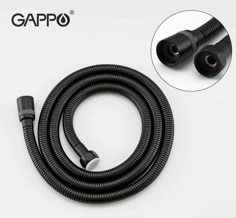 Душевой шланг Gappo черный - фото №4