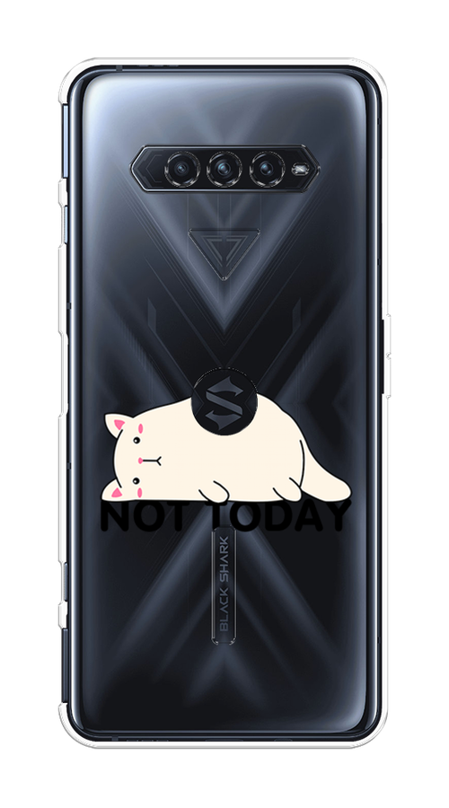 Силиконовый чехол на Xiaomi Black Shark 4/4S/4S Pro/4 Pro / Сяоми Black Shark 4/4 Про "Cat not today", прозрачный