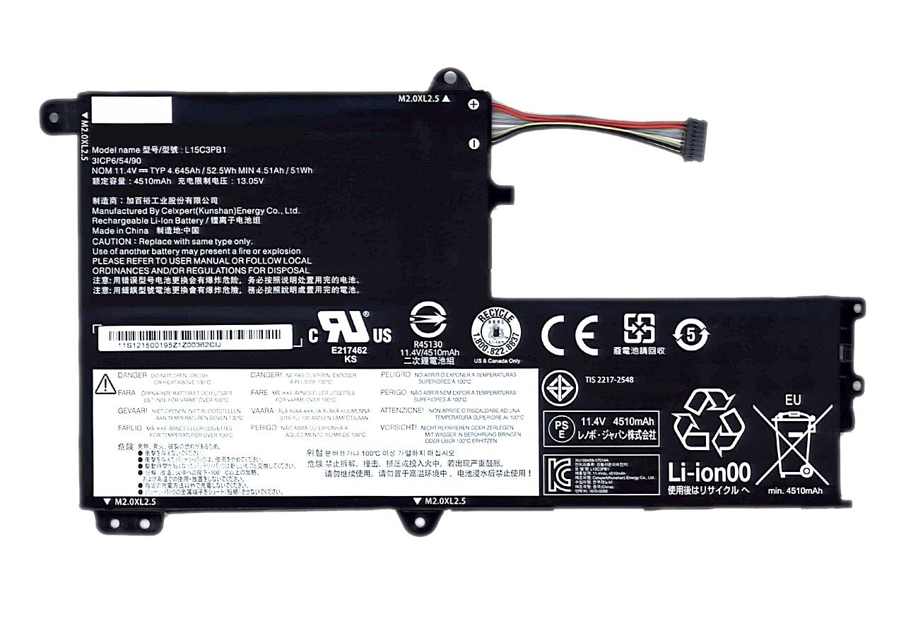 Аккумуляторная батарея для ноутбука Lenovo Ideapad Flex 4 1470 (L15L3PB0) 11.4V 4610mAh