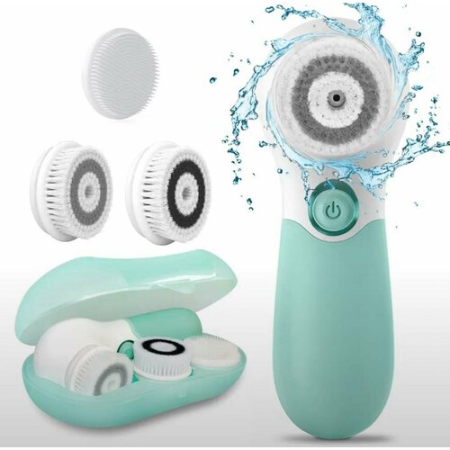 Вращающаяся водонепроницаемая электрическая щетка для лица Queenwill с 3-мя сменными насадками для всех типов кожи 70000₽