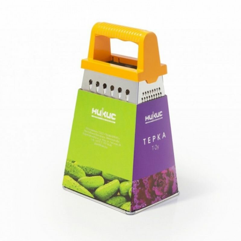 фото Терка 4-гранная никис с пластмассовой ручкой 96х120х200мм, 2шт