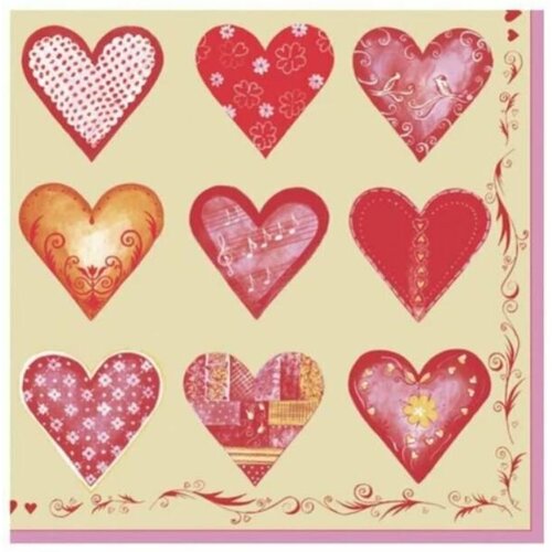 Салфетки сервировочные антелла 3333 3-х сл 20шт Шоколадное сердце 4уп 966₽