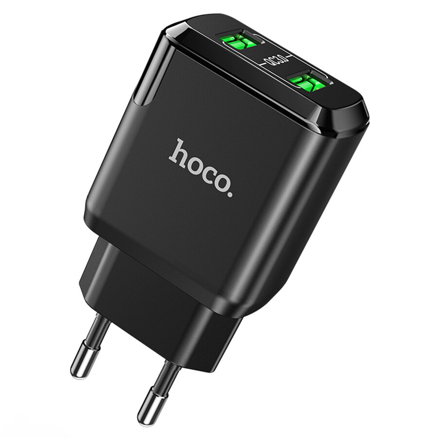 Сетевое зарядное устройство HOCO N6 Charmer 2xUSB, 3A, 18W, черный