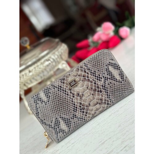 фото Кошелек lak, фактура под рептилию, серый