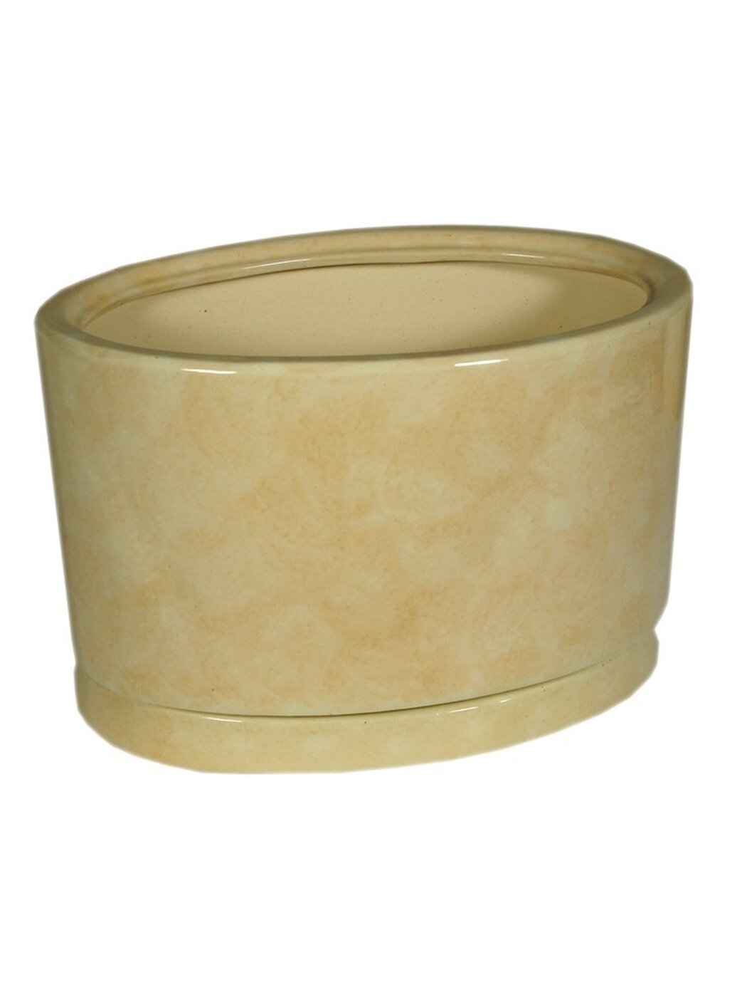 Горшок для бонсая с поддоном керамика Овал №2 бонсайница бежевый 45л
