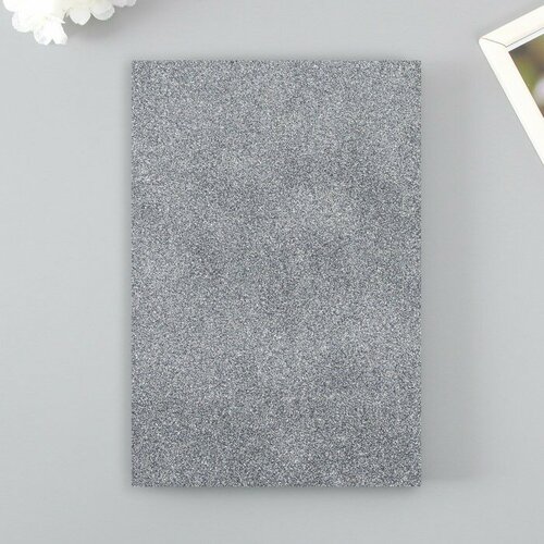 Фоамиран глиттерный 2 мм 20х30 см темное серебро 10шт 762₽