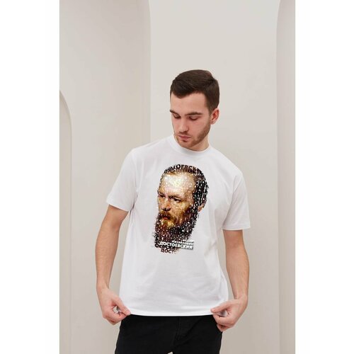 Футболка размер L, белый, зеленый, синий