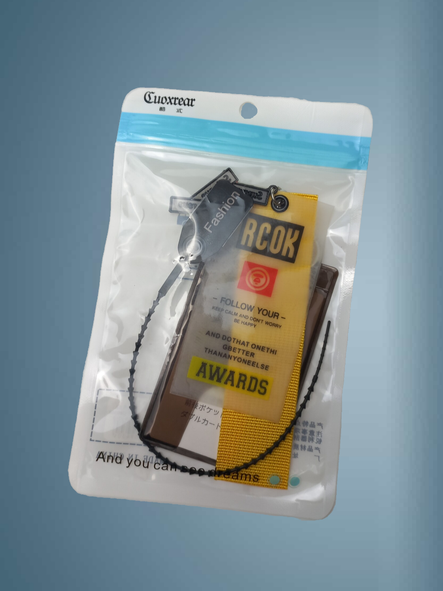 Бирка для багажа Cuoxrear, металл/пластик/текстиль/силикон, коричневый, 85x55 мм — фото 1