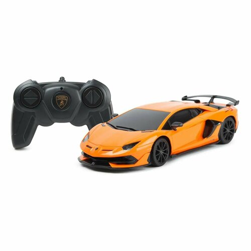 гоночная машина rastar lamborghini aventador svj performance 96010 35 3 см белый черный Машина Rastar РУ 1:24 Aventador SVJ Оранжевая 96100