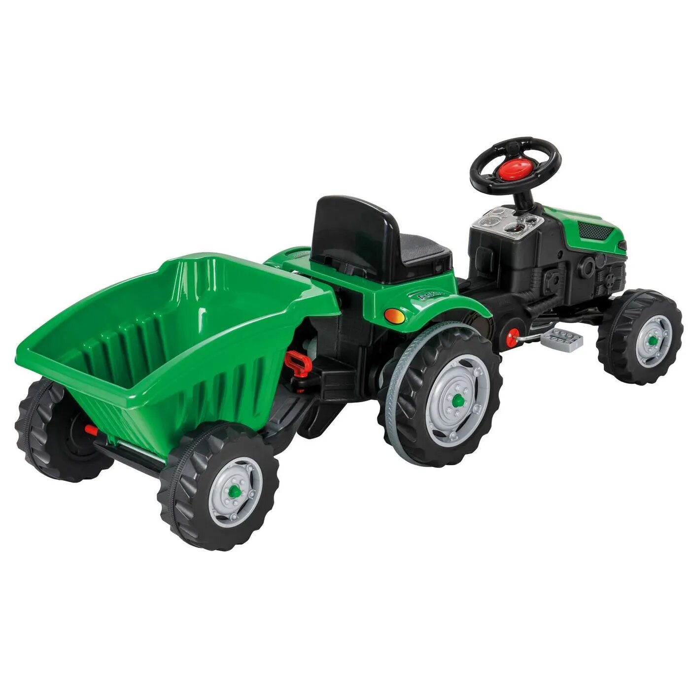 Педальная машина Tractor с прицепом Pilsan Green/Зеленый (3-8лет)