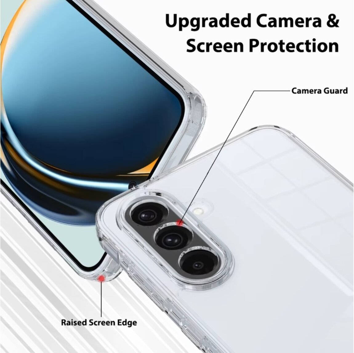 Комплект 2 в 1: Прозрачный чехол с защитой камеры + полноэкранное стекло Samsung Galaxy A56 / Galaxy A36 чехол Самсунг Галакси А56 / Галакси А36 — фото 1