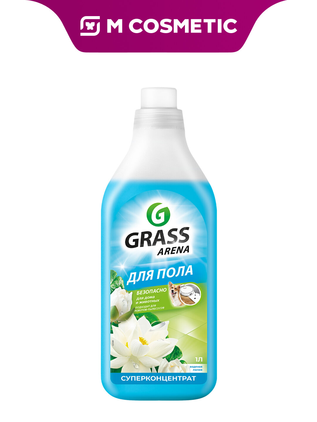 Средство GRASS "ARENA Водная лилия", для полов, полирующий эффект, 1 л