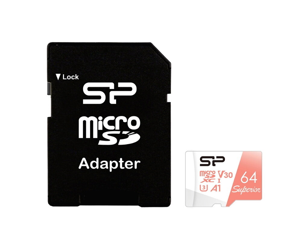 Флеш карта microSD 64GB Silicon Power Superior A1 microSDXC Class 10 Uhs-i U3 100/80 Mb/s (SD адапте .