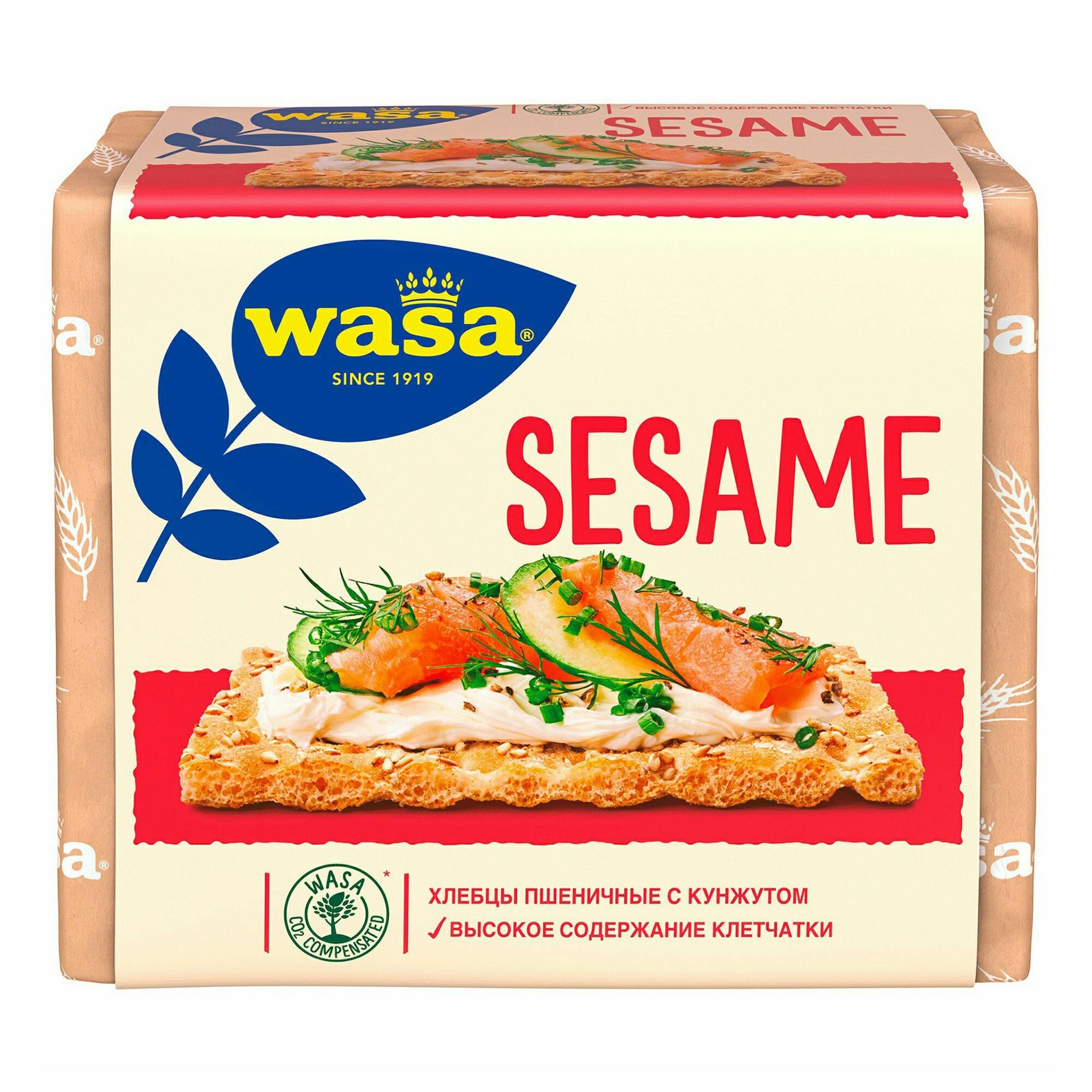 Хлебцы пшеничные Wasa Sesame с кунжутом, 200 г