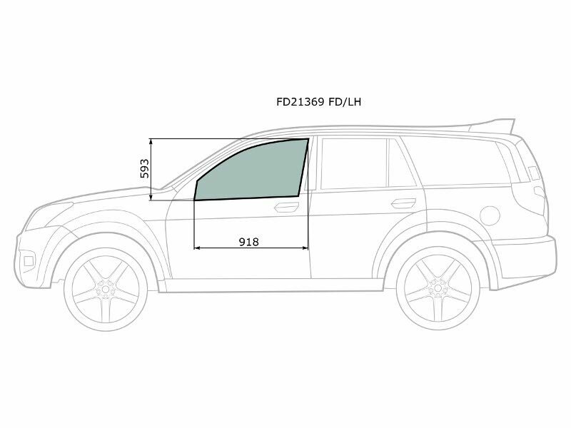 FD21369 FD/LH Стекло боковое опускное (Спереди/ Слева/ Цвет зеленый) Great Wall Hover 05-10 / Hover H3 10-16 / Hov