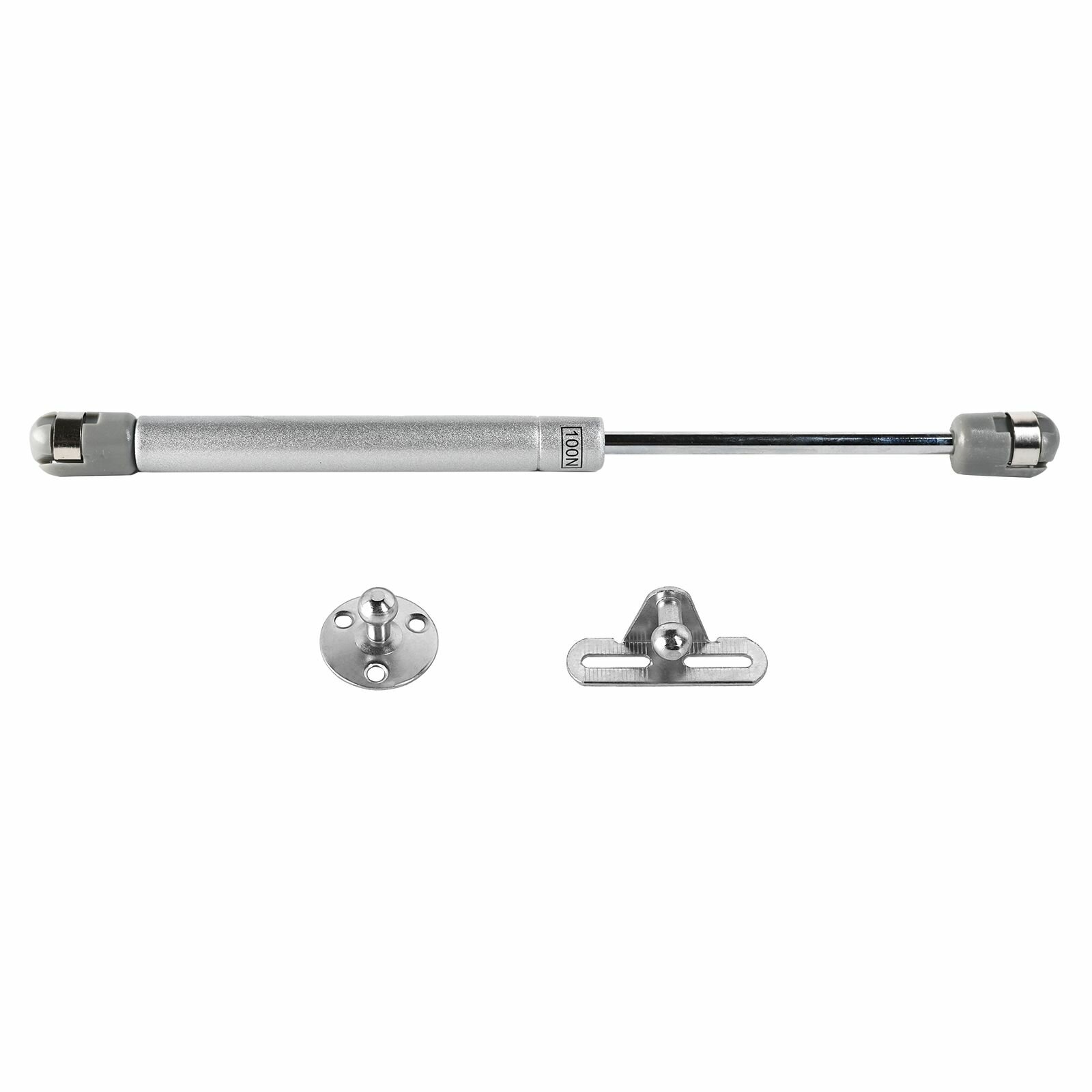 фото Газовый лифт (газлифт) мебельный StahlBuro, усилие N100, матовый хром, крепеж в комплекте