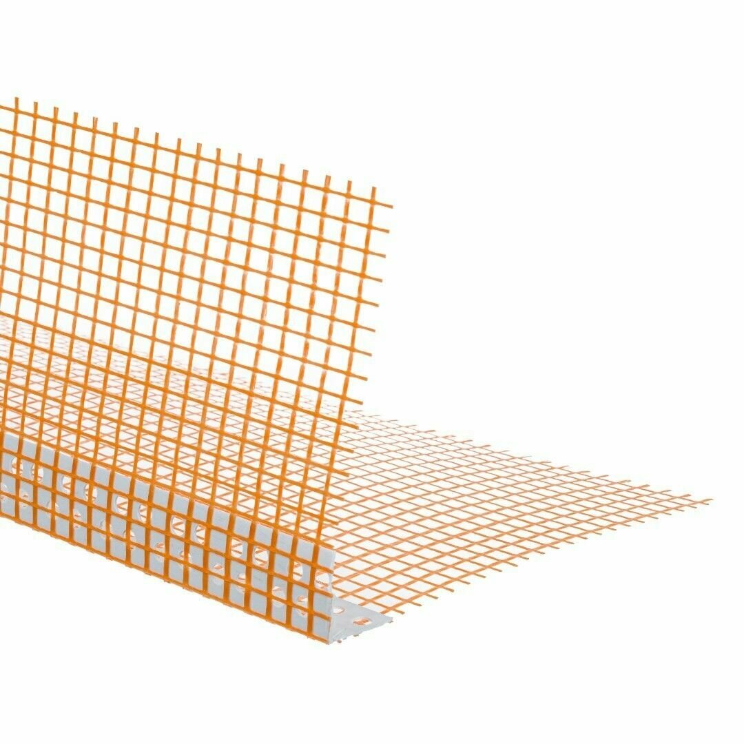 Профиль угловой ПВХ с сеткой Caparol, цвет оранжевый 27, размер 100х150 мм