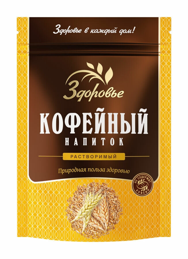 Ячменный кофе Здоровье быстрорастворимый, мягкая упаковка, 100 г