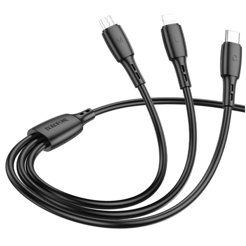 Кабель для мобильных устройств USB 2.0 Type-A /USB Type-C, Apple Lightning, Micro-USB 1 м. Borofone BX71 кабель borofone bx71 3 в 1 черный