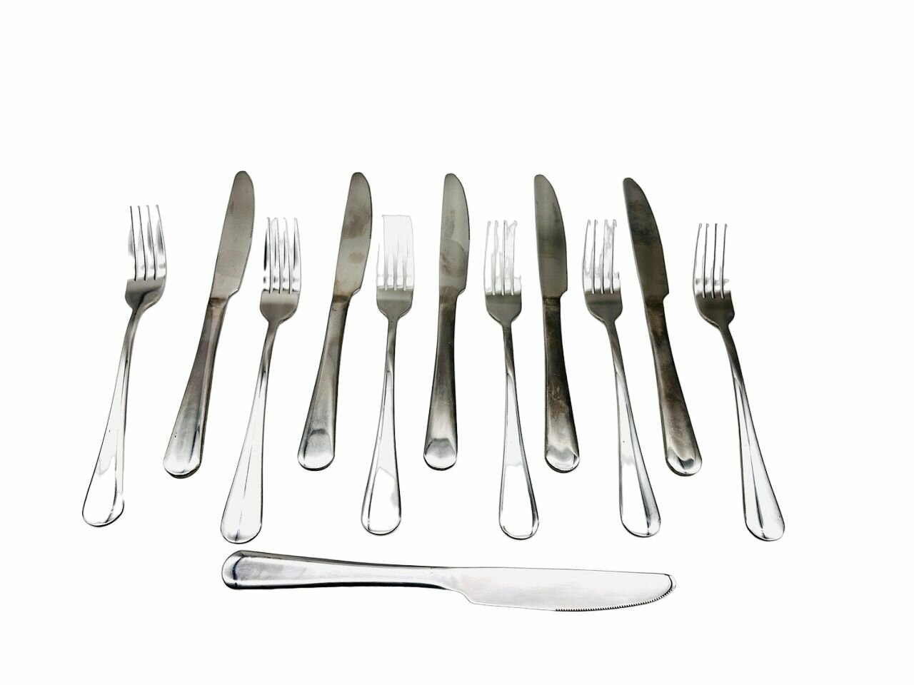 Набор столовых вилок и ножей DDVV12 Для сервировки стола Комплект 12 штук серебристые