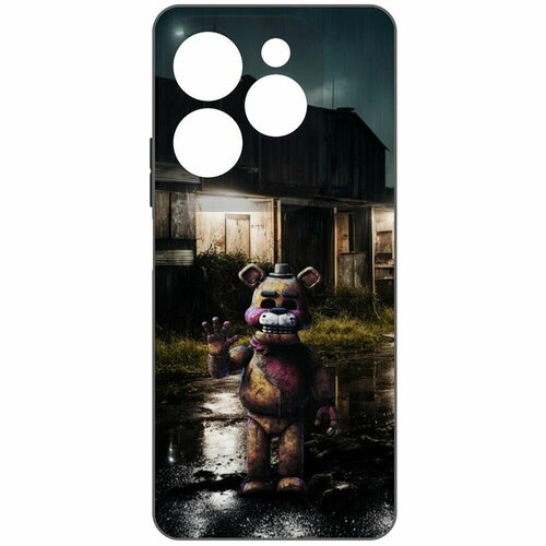 Чехол-накладка Krutoff Soft Case фнаф (FNAF) - Фредди под дождем для INFINIX Hot 40 черный чехол накладка krutoff soft case фнаф fnaf фредди под дождем для infinix hot 11 play черный