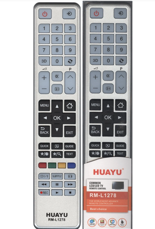 Пульт ДУ Huayu RM-L1278 для Toshiba, серебристый