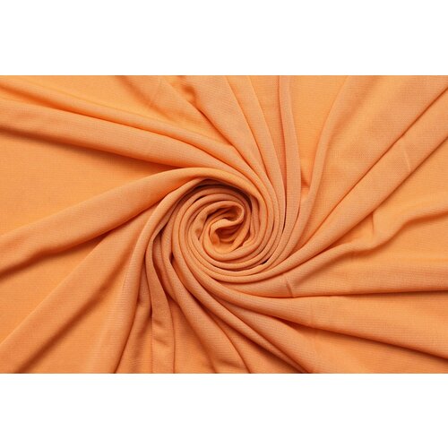Ткань Трикотаж-креп стрейч морковно-оранжевый светлый, ш130см, 0,5 м