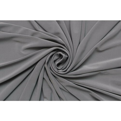 Ткань Трикотаж стрейч масло серого, стального цвета, ш144см, 0,5 м ткань трикотаж серого цвета с блестками 322 см avira