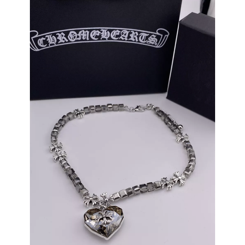 Колье Цепочка с подвеской в стиле Chrome Hearts, длина 36 см, серебряный