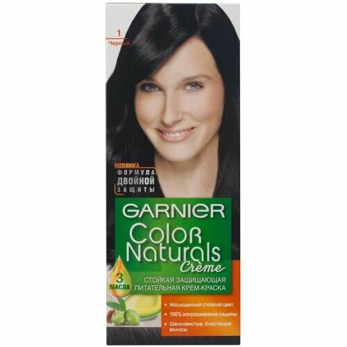 краска для волос garnier color naturals тон 7 капуччино Краска для волос Garnier Color Naturals Черный, 6 шт.